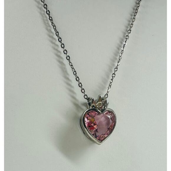 GOOD QUEEN Sterling HEART PINK TOPAZ Fairy Tale Necklace - Picture 1 of 16